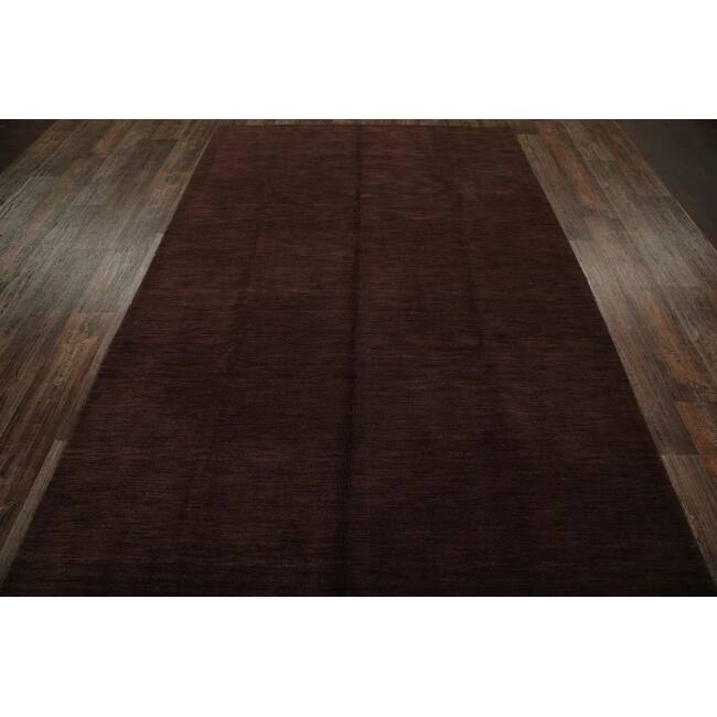 Gabbeh Indian Solid Area Rug Oriental Handmade Wool - 6'6" x 9'9"