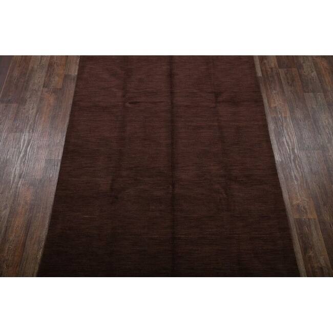 Gabbeh Indian Solid Area Rug Oriental Handmade Wool - 6'6" x 9'9"