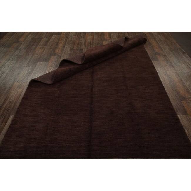 Gabbeh Indian Solid Area Rug Oriental Handmade Wool - 6'6" x 9'9"