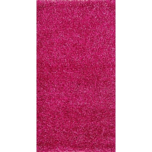 Porch & Den Beckman Pink Hand-knotted Shaggy Wool Oriental Area Rug - 4'9" x 2'6"