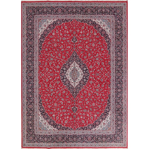 Traditional Floral Kashan Persian Oriental Area Rug - 13'2" x 9'8"