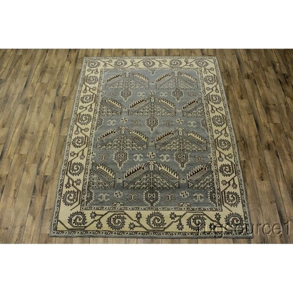 Kazak Bordered Area Rug Handmade Oriental Wool - 10'0" x 7'10"