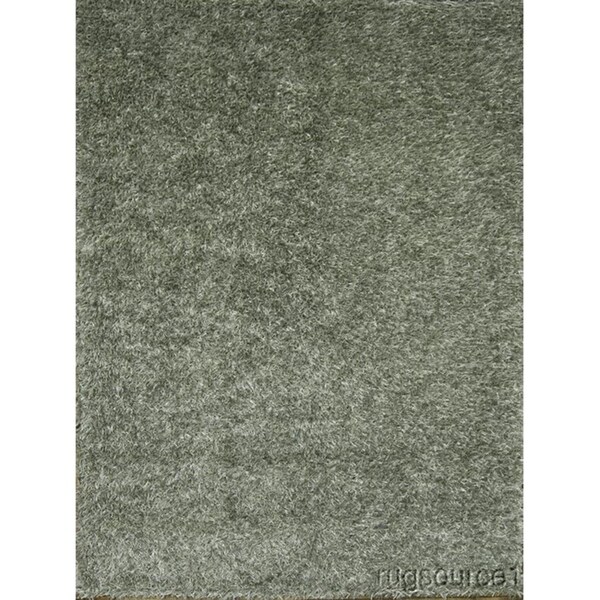 Porch & Den Beckman Grey Hand-knotted Wool Shaggy Oriental Area Rug - 7'5" x 5'6"