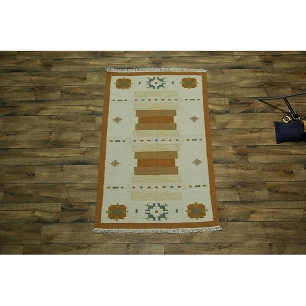 Copper Grove Hadsund Traditional Oriental Hand Woven Wool Area Rug Beige - 5'10" x 4'0"