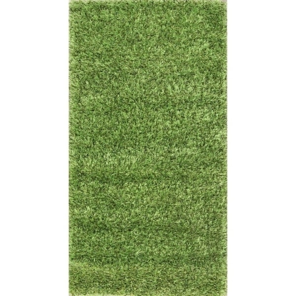 Porch & Den Beckman Green Hand-knotted Shaggy Classic Oriental Area Rug - 4'9" x 2'6"