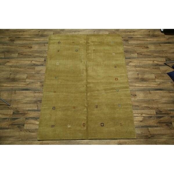 Hand Knotted Modern Gabbeh Oriental Area Rug Wool - 8'0" x 5'10"