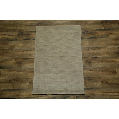 Strick & Bolton Francesco Beige Hand-knotted Wool Area Rug - 4'9" x 3'2"