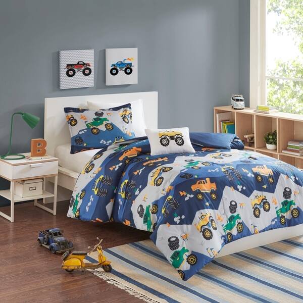 Shop Mi Zone Kids Gavin Blue Printed Comforter Set On Sale