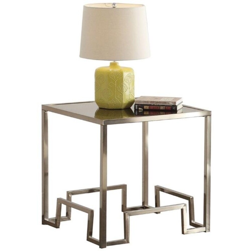 glass end table with lamp