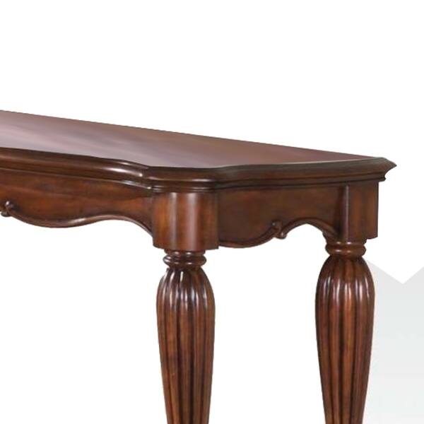Wooden Sofa Table With Carved Details Cherry Brown Overstock 25682948