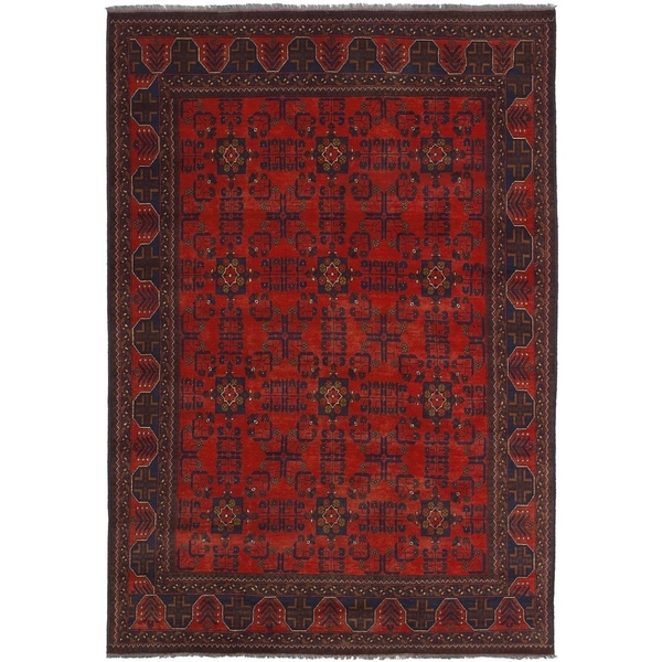 ECARPETGALLERY Hand-knotted Finest Khal Mohammadi Red Wool Rug - 6'6 x 9'5