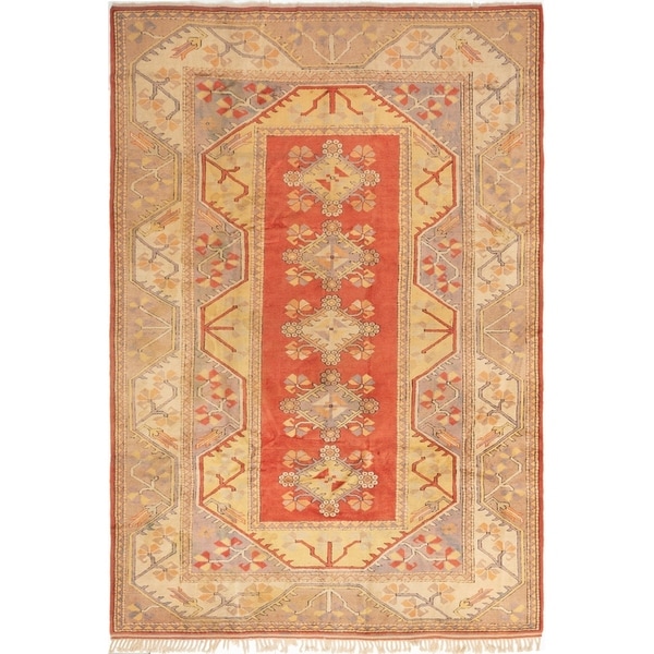 ECARPETGALLERY Hand-knotted Ushak Dark Copper Wool Rug - 8'5 x 12'2