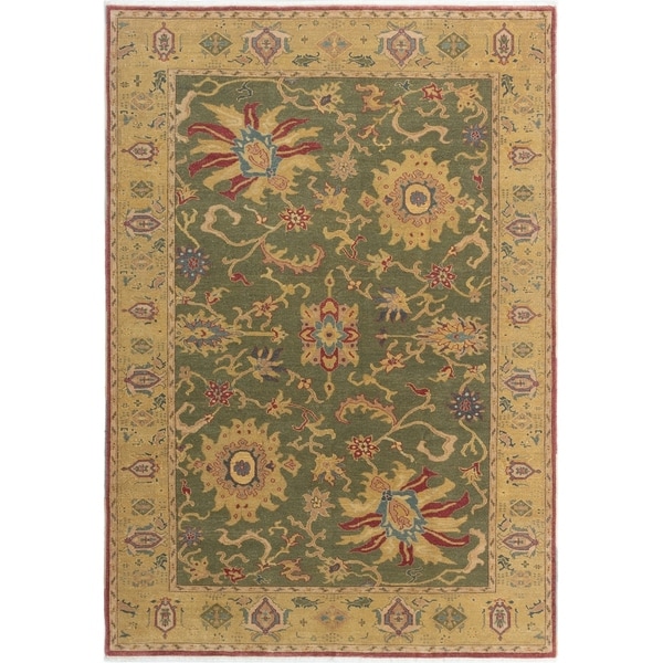 ECARPETGALLERY Hand-knotted Anatolian Authentic Dark Teal Wool Rug - 6'1 x 8'8