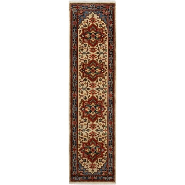 ECARPETGALLERY Hand-knotted Serapi Heritage Cream, Dark Copper Wool Rug - 2'6 x 9'8