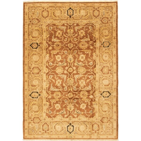 ECARPETGALLERY Hand-knotted Chobi Finest Brown Wool Rug - 6'2 x 8'10