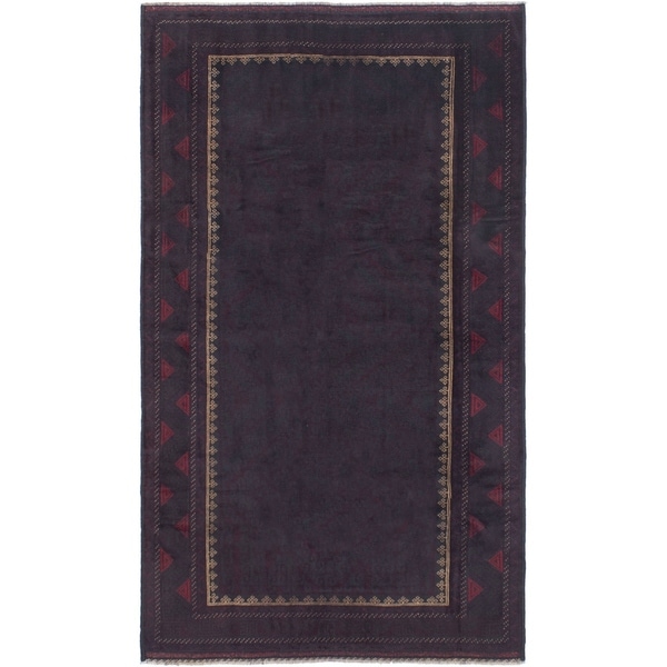 ECARPETGALLERY Hand-knotted Teimani Dark Burgundy Wool Rug - 4'11 x 8'8