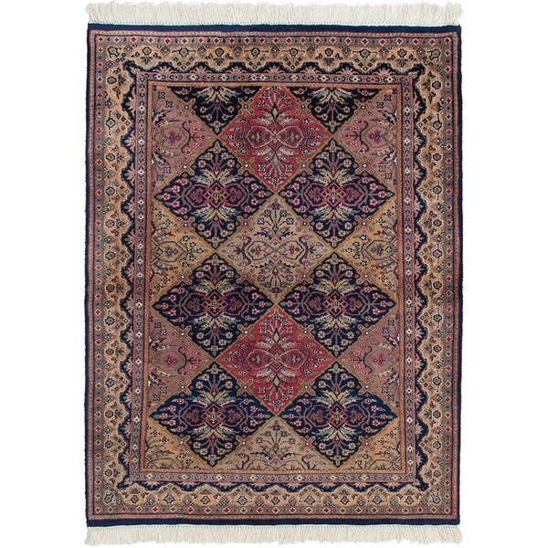 ECARPETGALLERY Hand-knotted Royal Sarough Navy Blue Wool Rug - 4'1 x 5'8