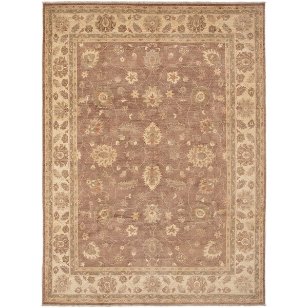 ECARPETGALLERY Hand-knotted Chobi Finest Brown Wool Rug - 8'10 x 12'0