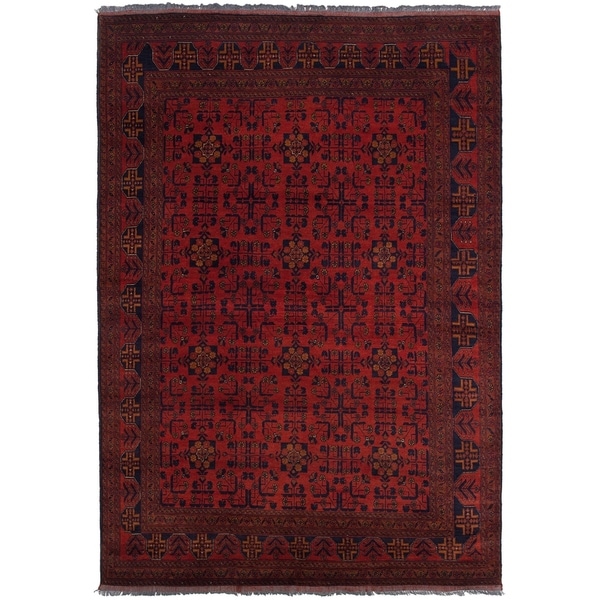 ECARPETGALLERY Hand-knotted Finest Khal Mohammadi Red Wool Rug - 6'7 x 9'8