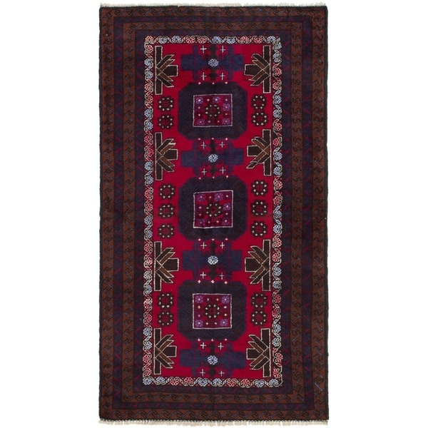 ECARPETGALLERY Hand-knotted Teimani Red Wool Rug - 3'5 x 6'5