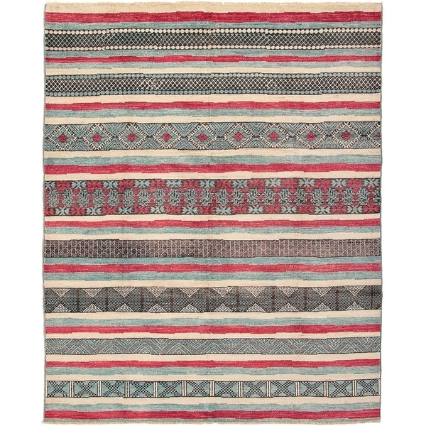 ECARPETGALLERY Hand-knotted Shalimar Dark Red, Light Blue Wool Rug - 9'4 x 11'9