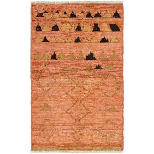 ECARPETGALLERY Hand-knotted Tangier Salmon Wool Rug - 4'10 x 7'9