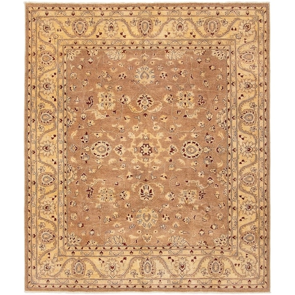 ECARPETGALLERY Hand-knotted Chobi Finest Brown Wool Rug - 8'4 x 9'10