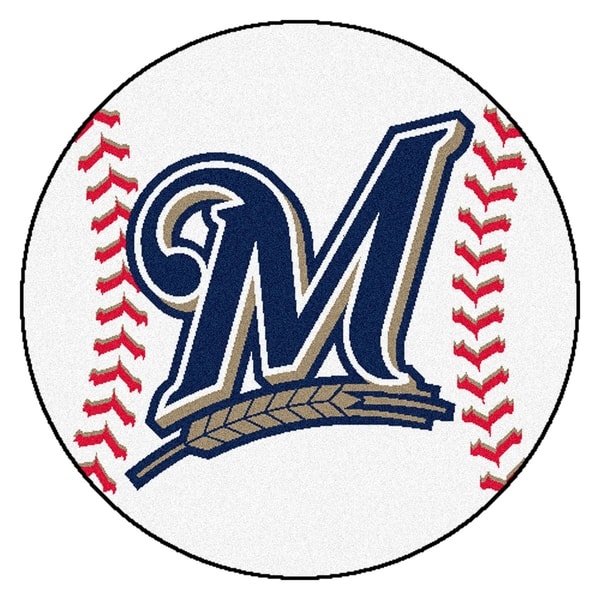 FANMATS MLB - Milwaukee Brewers Baseball Mat Ball Mat 27 diameter