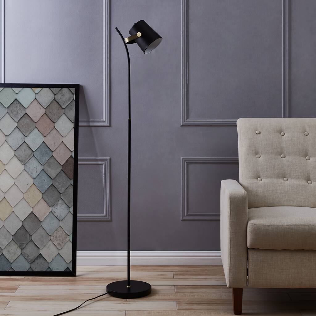 Carbon Loft Melville Modern Contemporary Black Floor Lamp