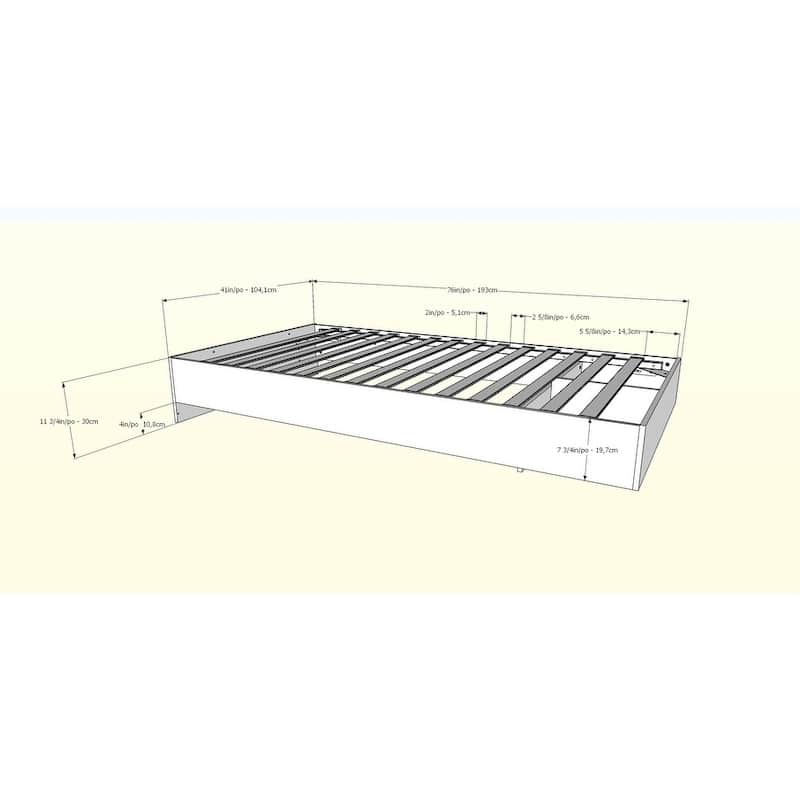 Nexera Identi-T 4 Piece Bedroom Set, White and Walnut