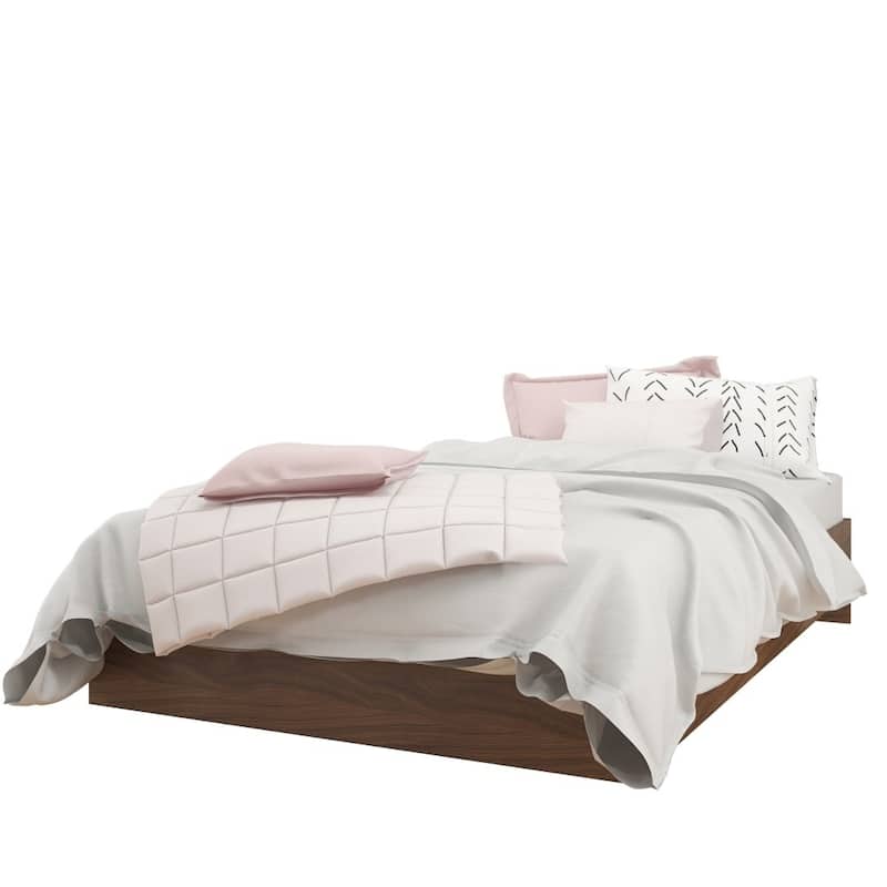 Nexera Identi-T 4 Piece Bedroom Set, White and Walnut