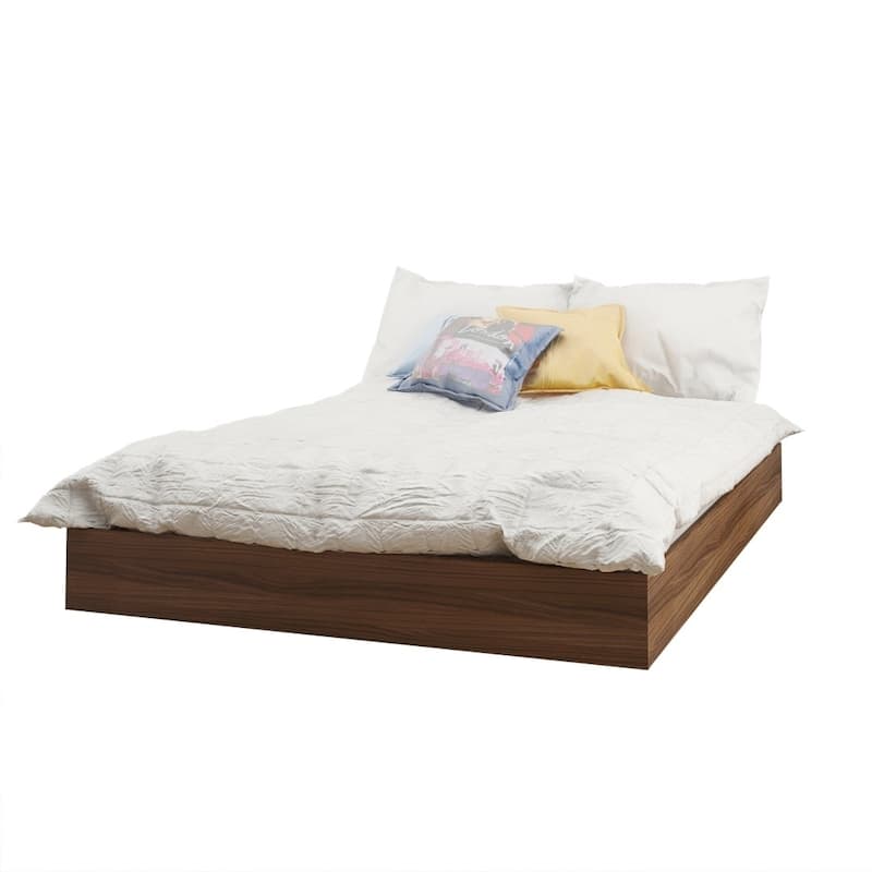Nexera Denali 4 Piece Bedroom Set, Walnut and White