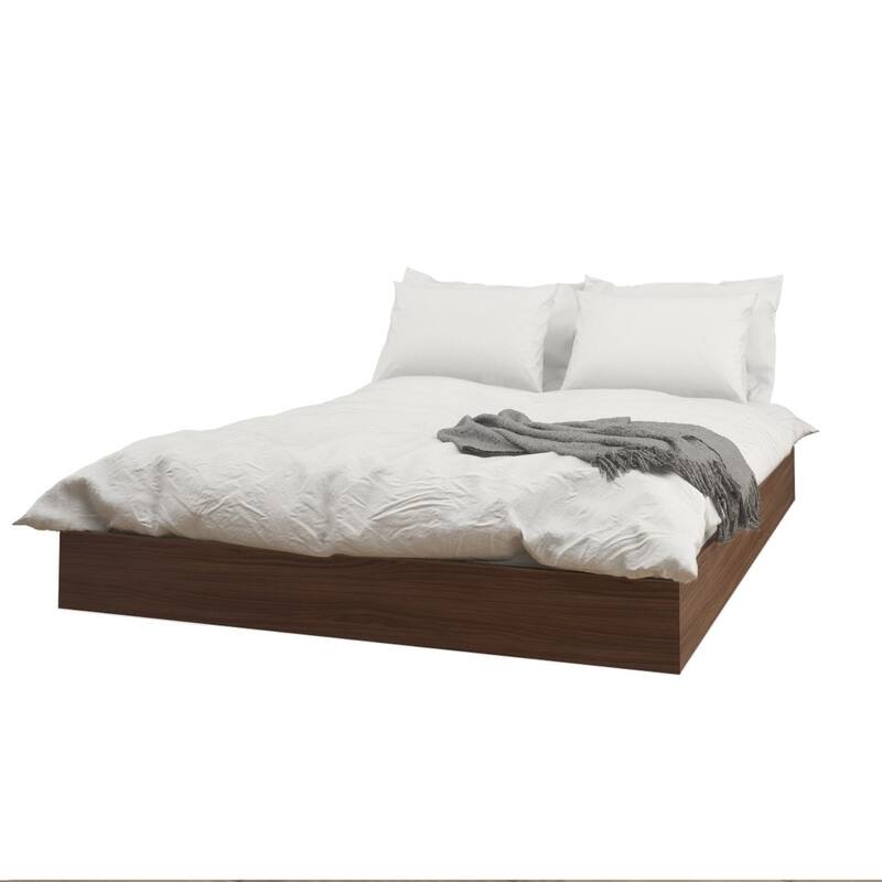 Nexera Denali 4 Piece Bedroom Set, Walnut and White