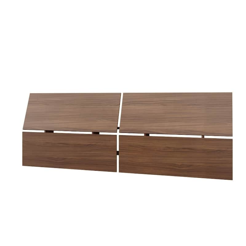 Nexera Alibi 4 Piece Bedroom Set, Walnut and Charcoal