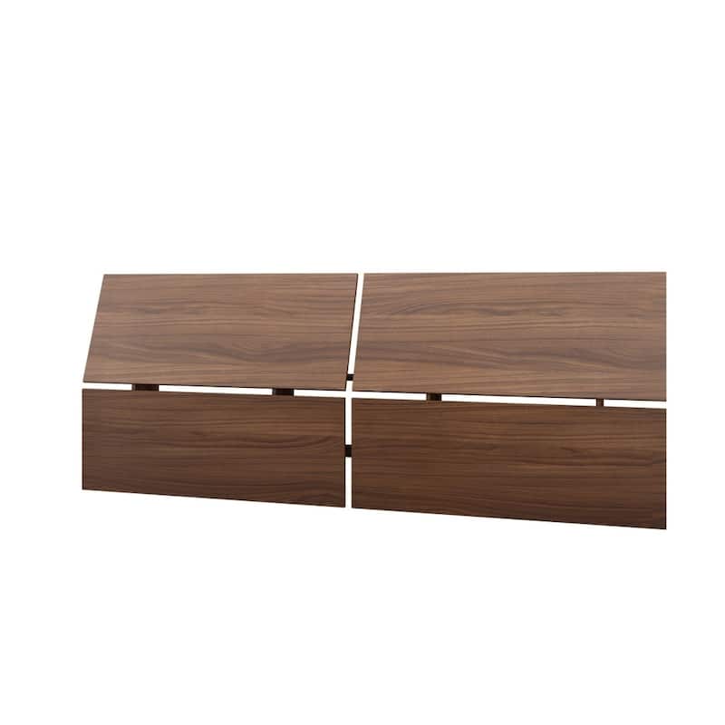 Nexera Alibi 4 Piece Bedroom Set, Walnut and Charcoal