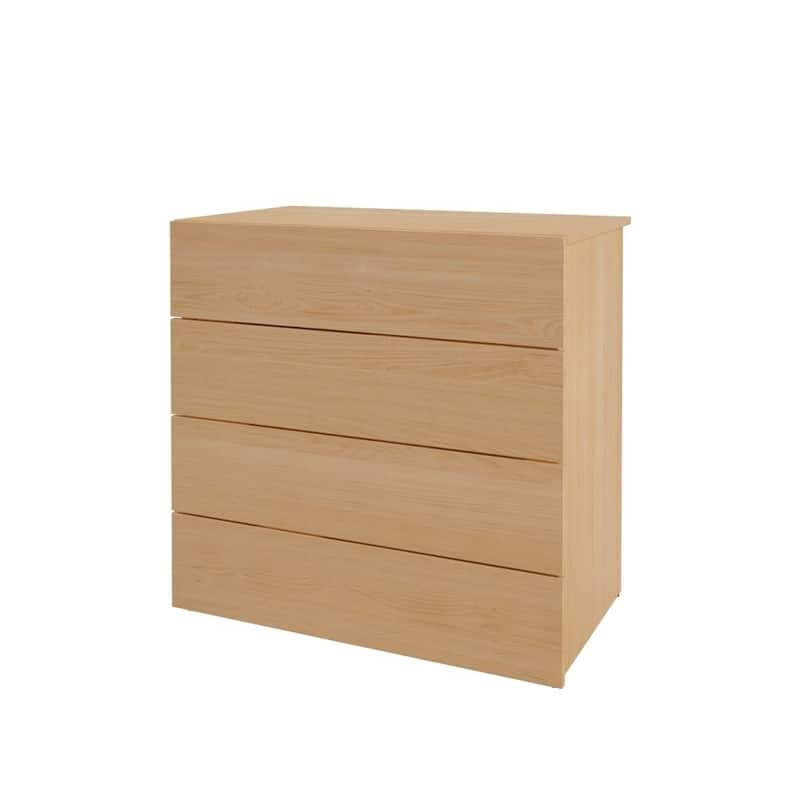 Nexera Esker 4 Piece Bedroom Set, Natural Maple and White