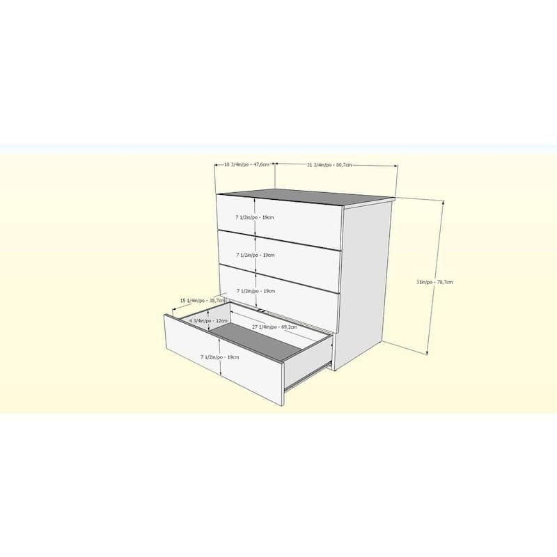 Nexera Esker 4 Piece Bedroom Set, Natural Maple and White