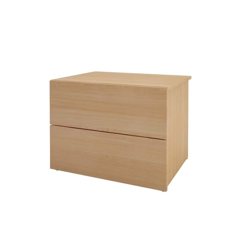Nexera Esker 4 Piece Bedroom Set, Natural Maple and White