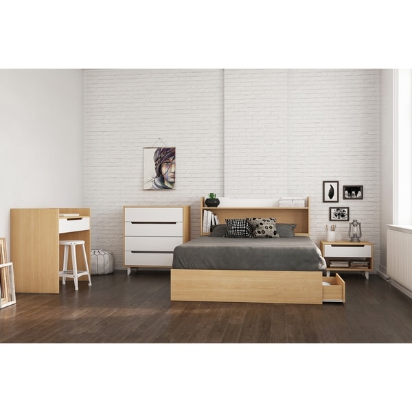 Nexera Sonoma 5 Piece Full Size Bedroom Set Walnut And Black