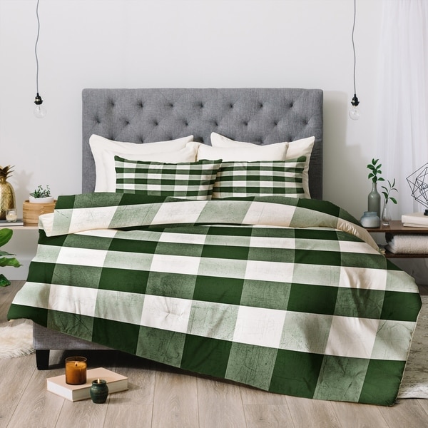 Deny Designs Green Plaid 3-Piece Comforter Set - On Sale - Overstock ...