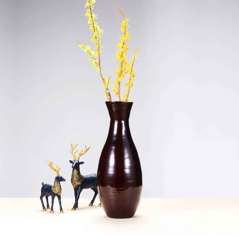 Villacera Handcraft ed 20" Tall Bamboo Vase, Classic Floor Vase