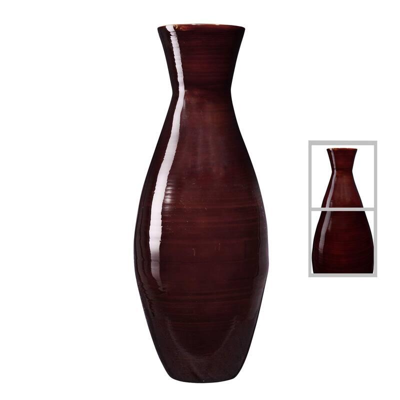 Villacera Handcraft ed 20" Tall Bamboo Vase, Classic Floor Vase