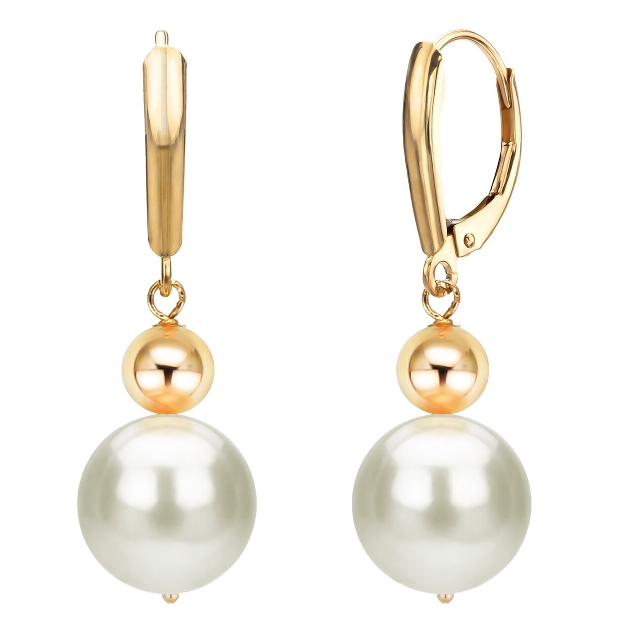 14k Yellow Gold Freshwater Cultured Pearl Beaded Earrings 