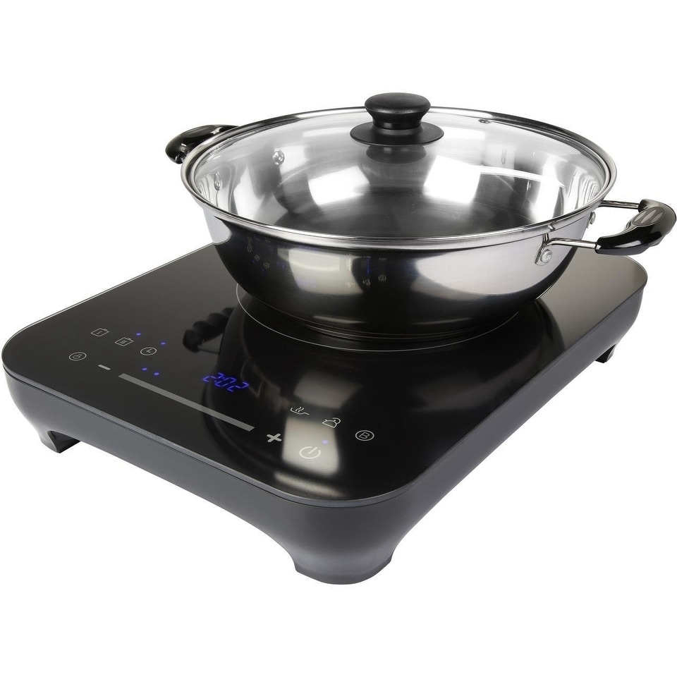Midea Induction Portable Cooktop with 9" Saute pan and Glass Black eBay