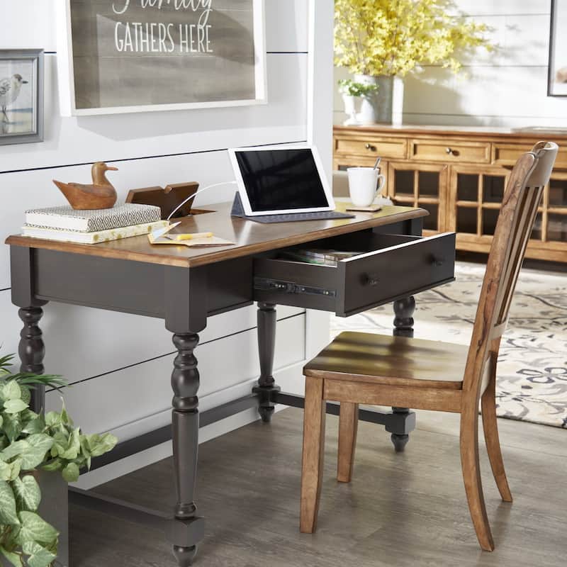 Oaklyn Antique 1-drawer Desk with Charging Station by iNSPIRE Q Classic