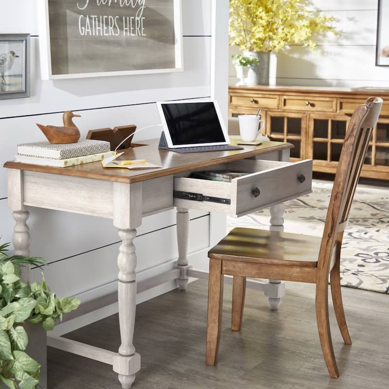 Oaklyn Antique 1-drawer Desk with Charging Station by iNSPIRE Q Classic