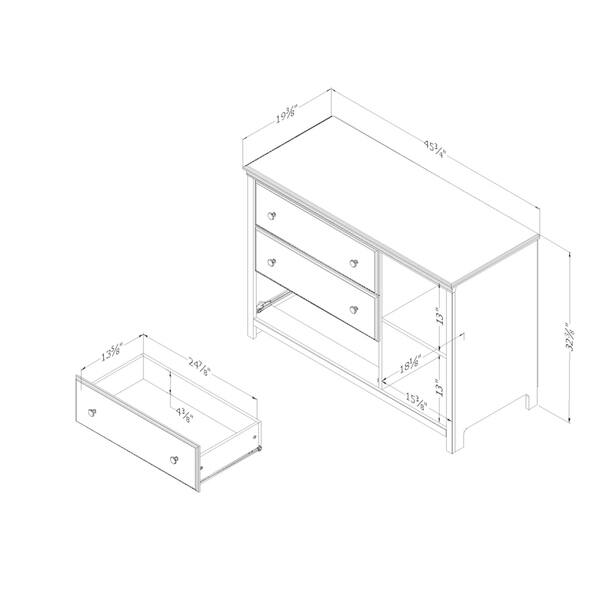 Shop South Shore Cotton Candy 3 Drawer Dresser With Baskets