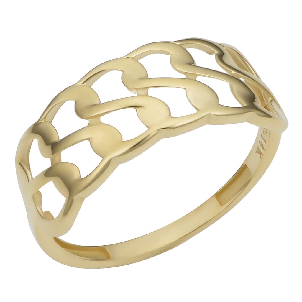 Fremada 14k Yellow Gold Double Row Curb Ring (7.9 millimeter)