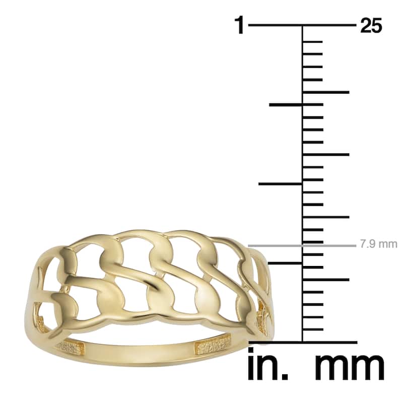 14k Yellow Gold Double Row Curb Ring (7.9 millimeter)