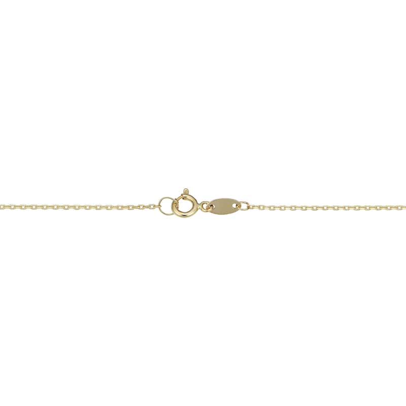 14k Yellow Gold Dolphin Tail Pendant Necklace